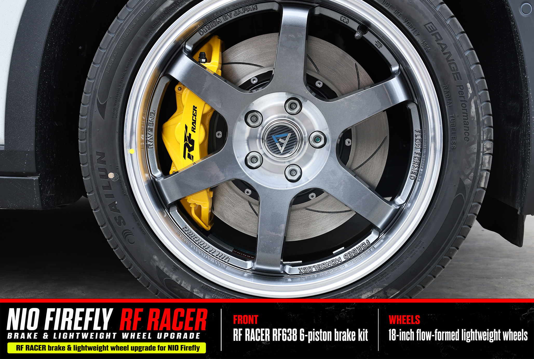 蔚来萤火虫刹车与轮毂升级方案｜RF638大六活塞 - 锐迪凡 RF RACER