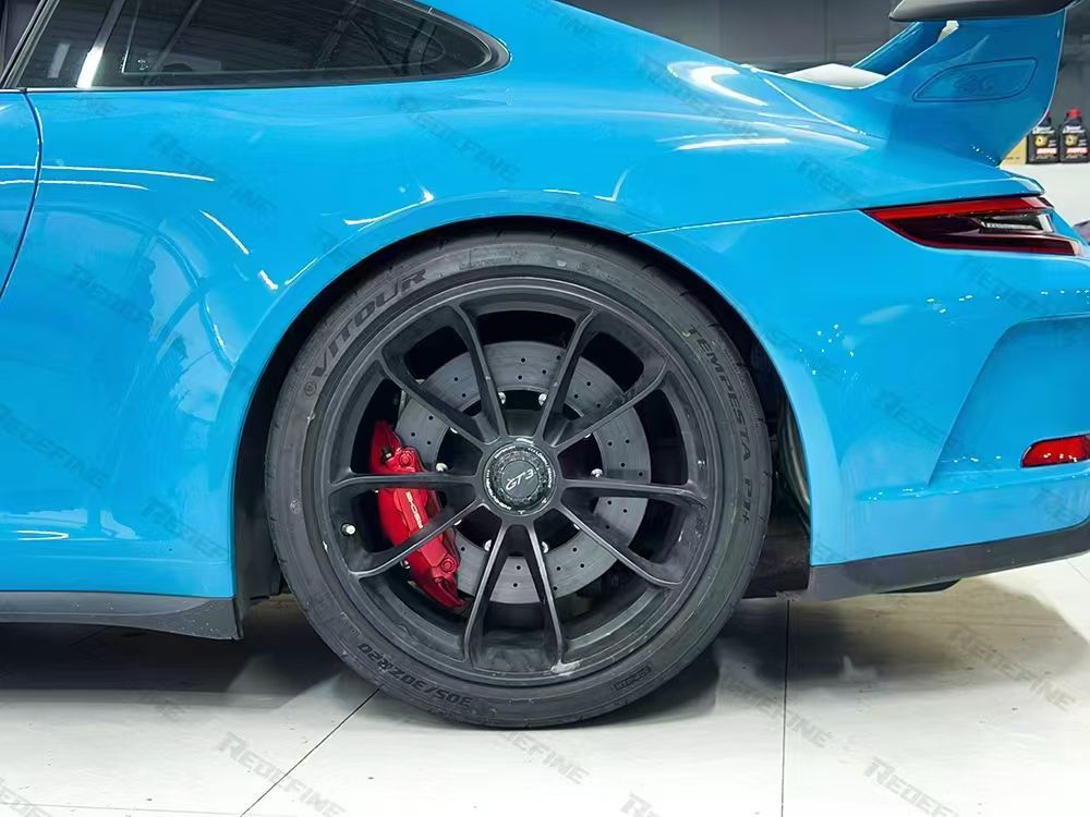 保时捷991.2 GT3刹车升级 | 前轮410mm与后轮380mm RF长纤碳陶盘直上 | 锐迪凡（RF RACER）